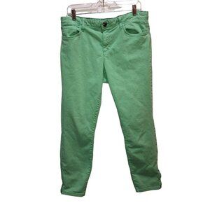 Tommy Hilfiger Womens 14 Mint Green Skinny Ankle Zip Crop Jeans Casual Pants